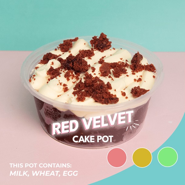 Red Velvet Cake Pot - Cocoa Blondie and Cream Cheese Frosting