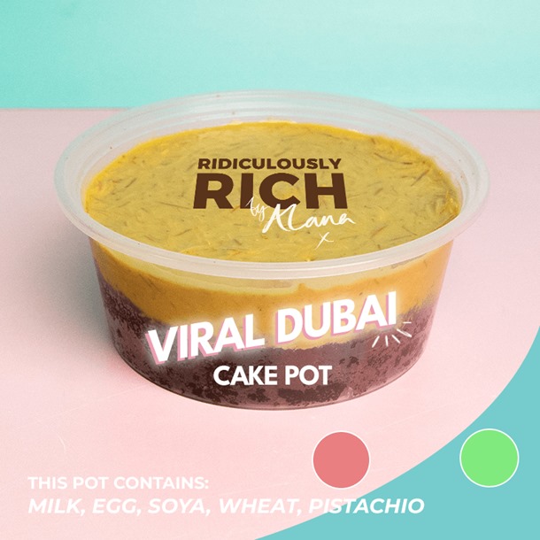 Viral Dubai Cake Pot - Pistachio Kunafa Brownie